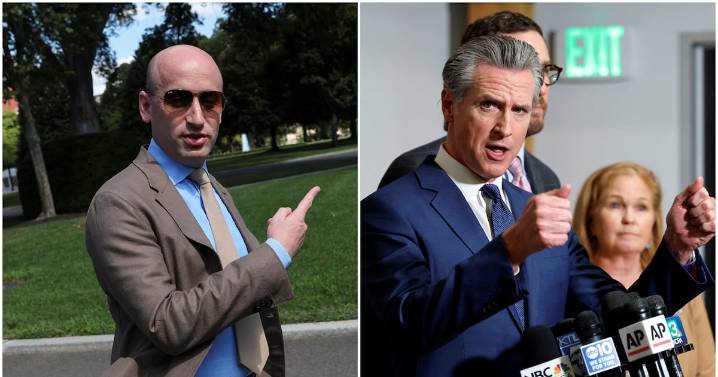 Gavin Newsom Warns Stephen Miller Is Trying to Dismantle Democracy