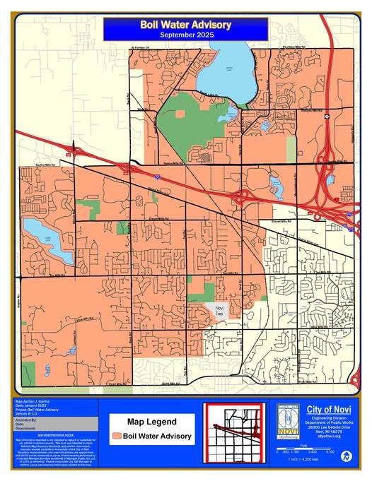Nearby schools close after water main break in Novi; boil water advisory issued
