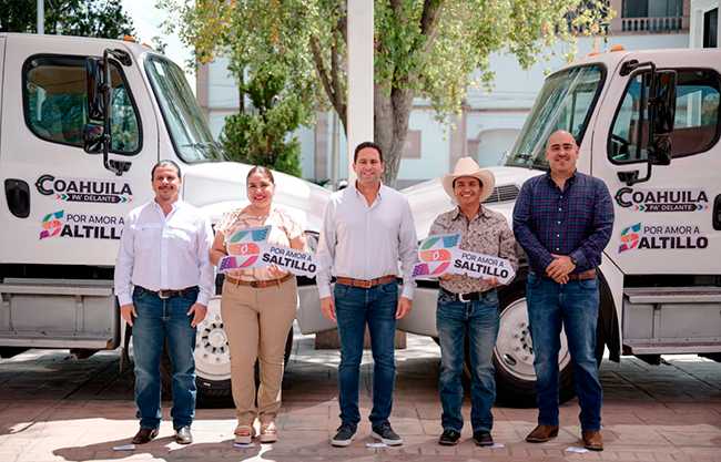 Dona Saltillo camiones recolectores de basura a Juárez y Candela