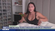 Metal rod tears through car, pierces driver