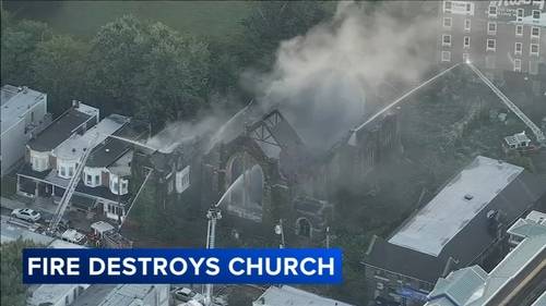 2-alarm fire destroys vacant church building in West Philadelphia