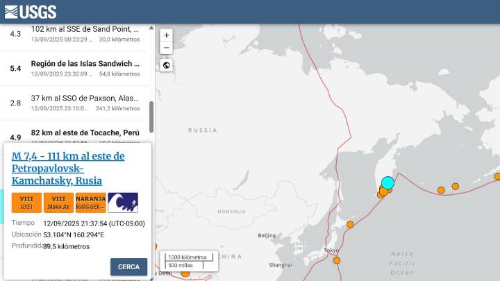 Sismo de magnitud 7,4 golpea la costa de Rusia: ¿hay riesgo de tsunami en Colombia?