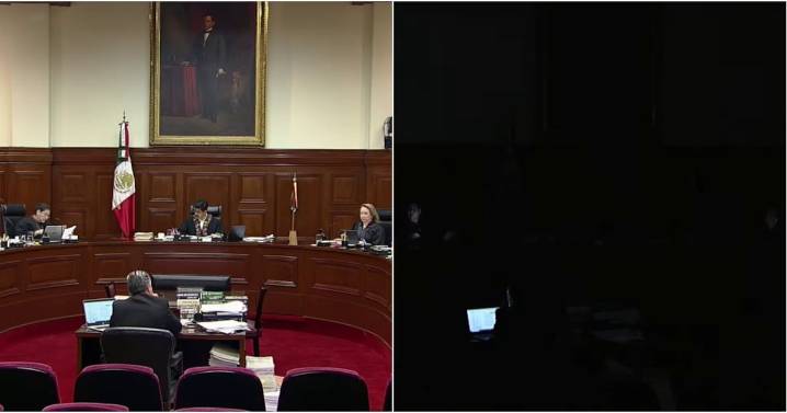 Falla eléctrica en sesión pública de la SCJN deja en penumbras al pleno