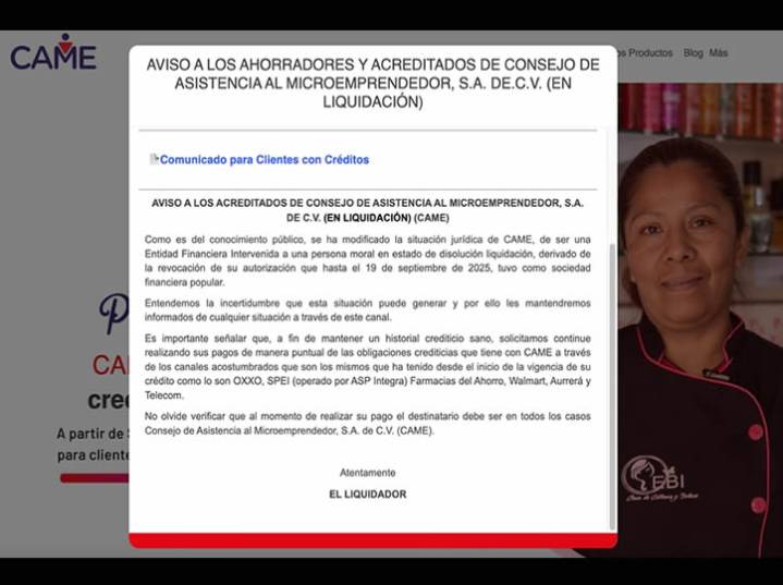 Came pide a sus acreditados no dejar de pagar