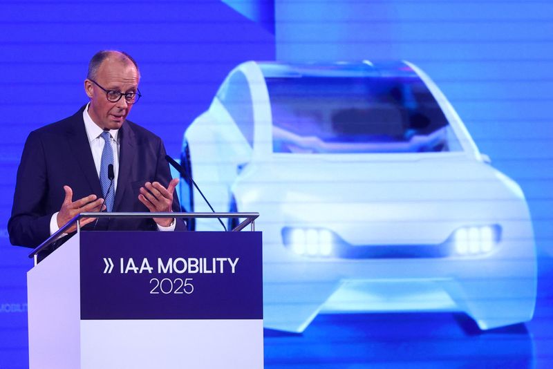 Germany should be leading, not trailing, auto sector in future, Merz says
