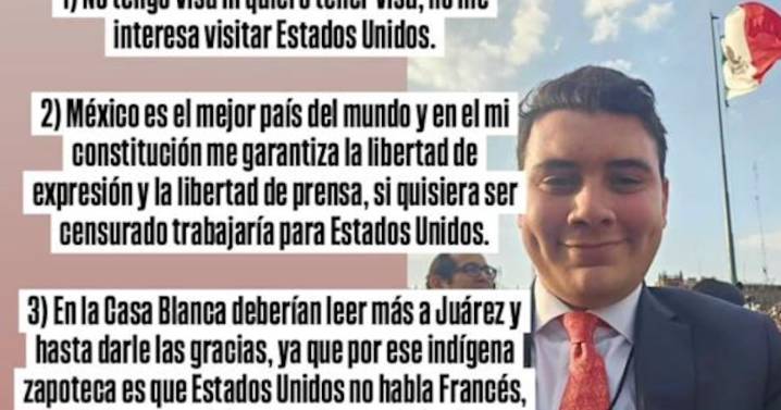 Manuel Pedrero reta a Estados Unidos y niega retiro de visa
