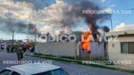 Bomberos sofocan incendio que consume vivienda en Frontera