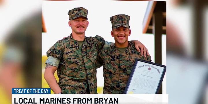 Treat of the Day: Bryan natives Austin Long and David Frazier are both enlisted in the U.S. Marine Corps