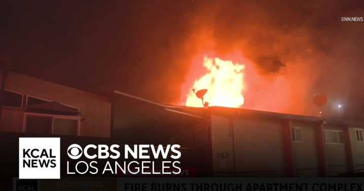 Fire burns through Pomona apartment complex