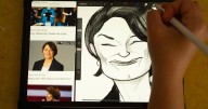 Caricature artist draws the famous and the rest of us