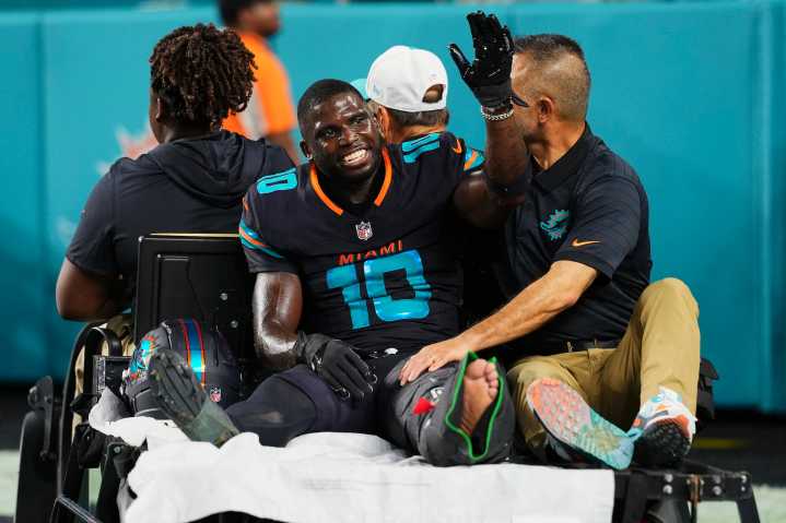 Dolphins' Tyreek Hill Suffers Gruesome Knee Injury, Taken to Hospital