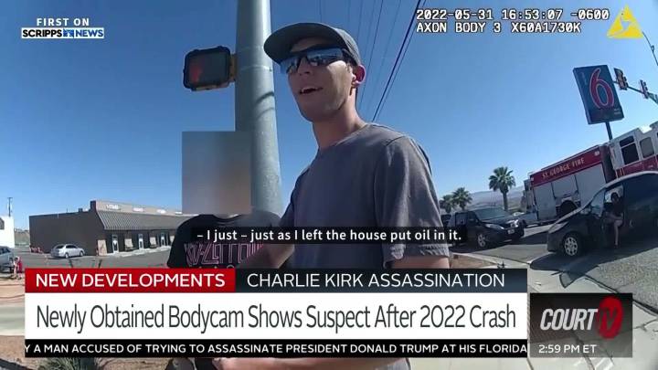 Bodycamera Shows Tyler Robinson After 2022 Car Crash
