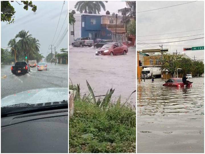 En casi dos horas, fuertes lluvias en Cancún dejan inundaciones y autos varados