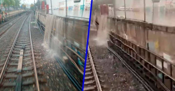 Lluvia ‘colapsa’ el oriente de la CDMX y puente de La Concordia: Suspenden servicio de Línea A del Metro