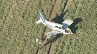 Single-engine plane makes emergency landing in Castaic field; no injuries reported