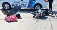 Brutal choque en San Luis: una moto y un auto terminaron en un fuerte impacto
