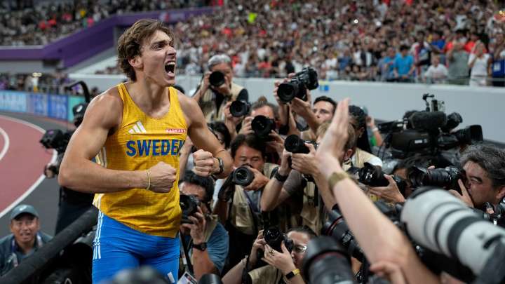 Sweden’s Mondo Duplantis crushes own pole-vault world record to capture gold