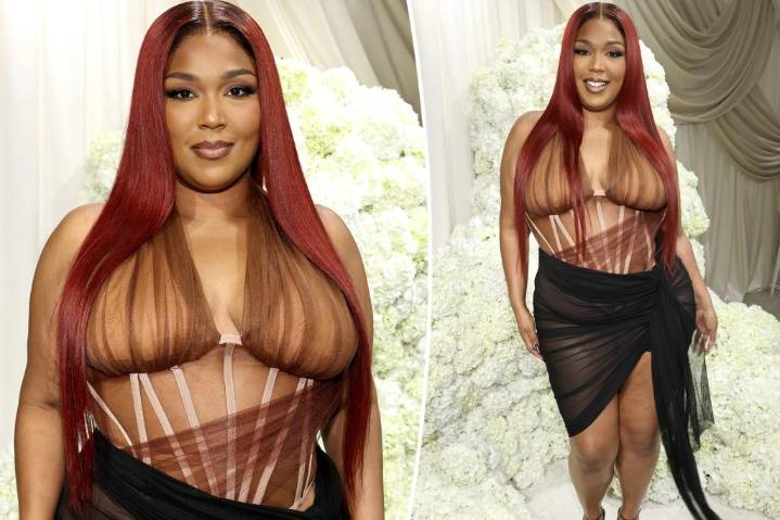 Lizzo flaunts weight loss in sheer bodysuit at NYFW show
