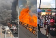 Explota pipa de gas en puente de CDMX: vehículos incendiados y gente con quemaduras (VÍDEOS)