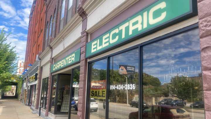 What's left of Erie's Carpenter Electric Supply is up for sale