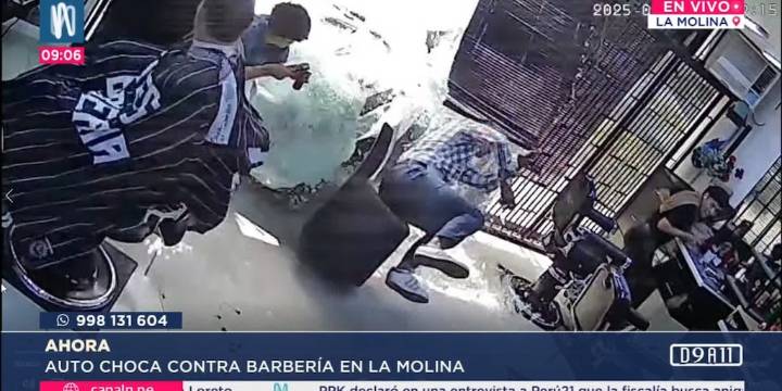 Conductora pierde el control y empotra su auto contra barbería en La Molina: impactante video del momento del accidente