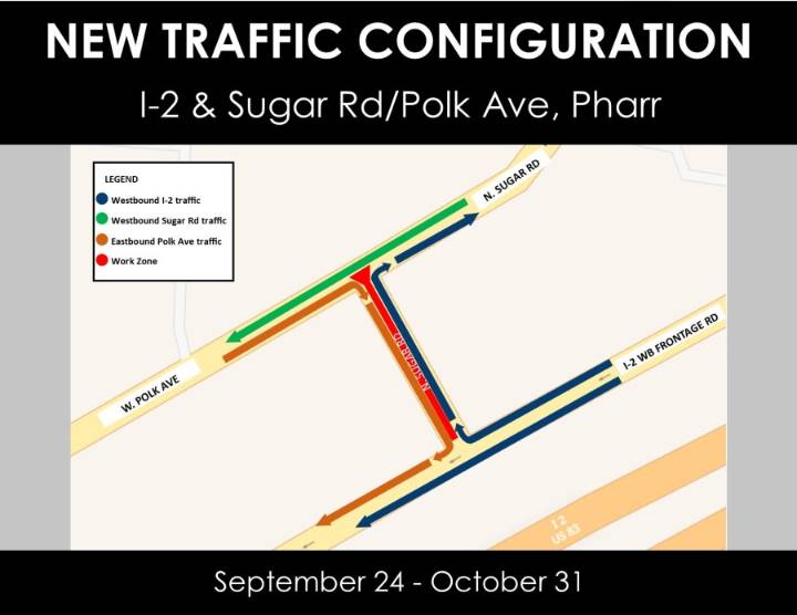 New traffic layout, work zone set for roadway in Pharr