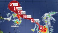 Maps show the forecast track of Hurricane Gabrielle