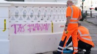 Graffiti calling Angela Rayner 'tax evader' removed after resident pays for clean