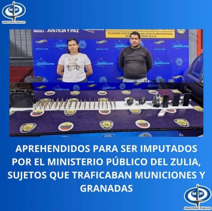 Ministerio Público imputó a traficante de municiones y granadas en Zulia