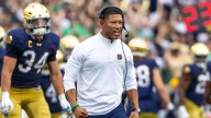 When will Purdue football game at Notre Dame return from delay, halftime?