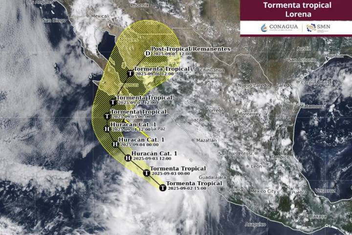 Tormenta Tropical Lorena se dirige a Mulegé, Baja California Sur