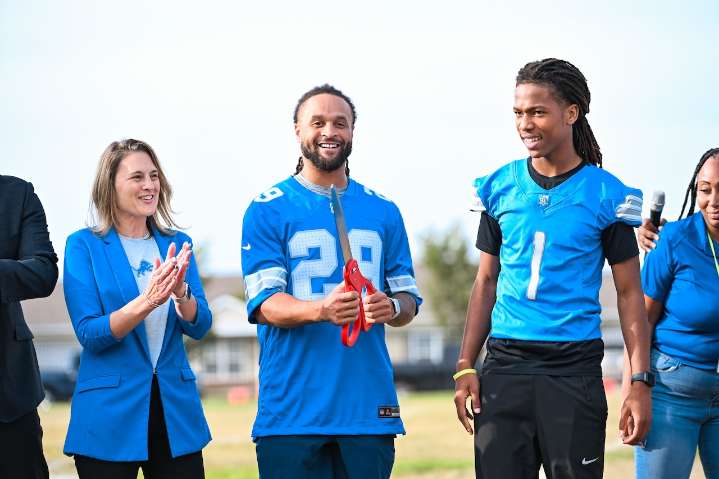 Detroit Lions donate new football field to Boys & Girls Club in Detroit