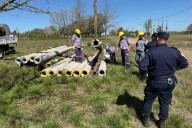Enersa recuperó columnas de alumbrado y cables que habían sido robados