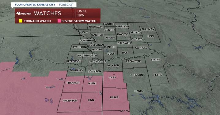 Severe thunderstorm watch in effect for some eastern KS, western MO counties