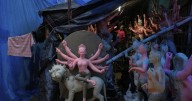 Photos of a Hindu goddess' idols being handcrafted for the Durga festival in India