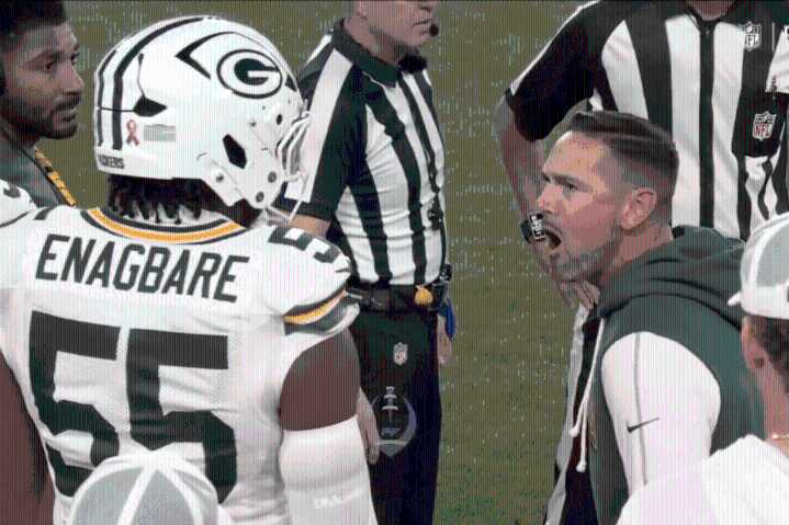 Why Packers coach Matt LaFleur lost it on Kingsley Enagbare