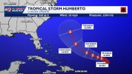 Tracking Tropical Storm Humberto: Maps, path, spaghetti models