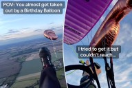 Paraglider documents near death experience with balloon