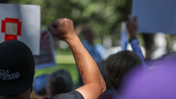 Protesters in Savannah call on Trump to protest working class