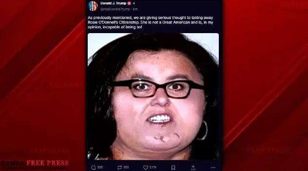 Trump Threatens To Revoke Rosie O'Donnell's U.S. Citizenship Following Her 'Emotional' Statements