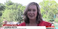 Former Breakfast Show Anchor Lauren Keith congratulates Brian Alworth on retirement