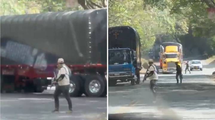Video: hombres armados y vestidos de civil instalaron un retén ilegal en la vía Panamericana