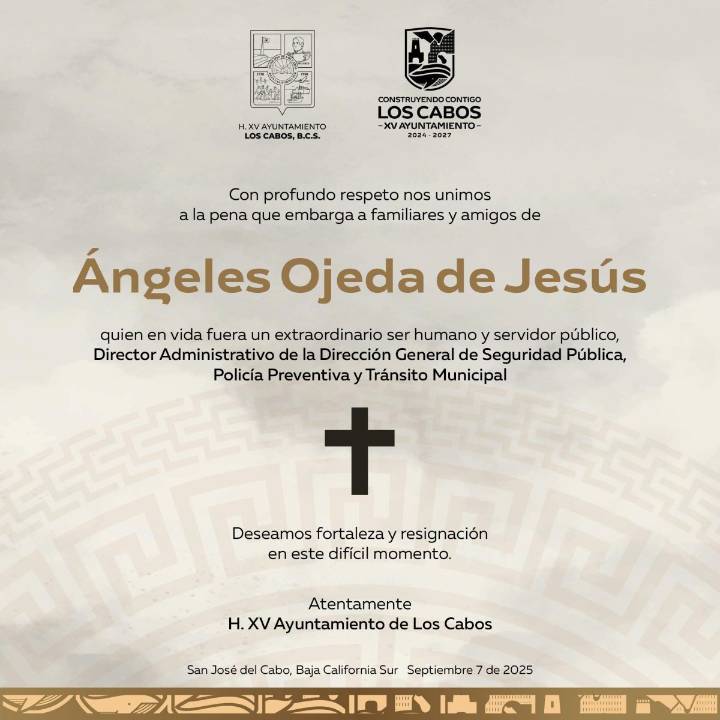 Matan a Ángeles Ojeda de Jesús, director administrativo de Seguridad Pública de Los Cabos
