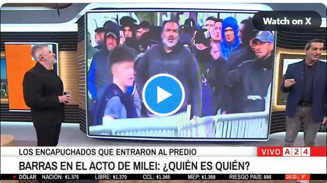 Milei le pagó 90.000 $ a barrabravas para que vayan a su acto de campaña.