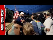 MAGA Man Confronts Protesters Outside Portland Ice Facility