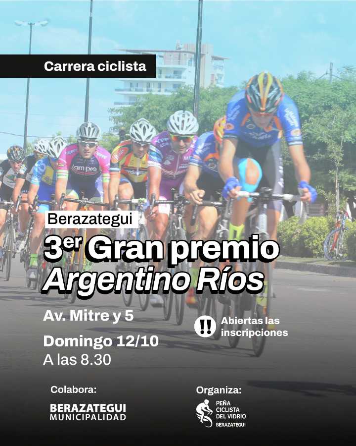 Berazategui: Se viene el 3er Gran Premio Ciclista 'Argentino Ríos'