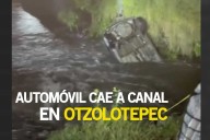 Automóvil cae a canal en Otzolotepec; vecinos rescatan a ocupantes