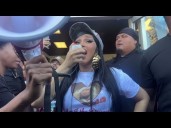 Cardi B addresses fans at her meet-and-greet event in Long Beach
