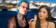 Karina García vivió momento incómodo al tener que elegir entre su ex Blessd y el cantante Feid en entrevista con Eva Rey: “Te has besuqueado con alguno”