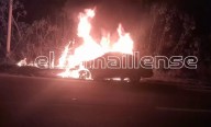 Se salvó de milagro cuando su auto se incendió por completo en la entrada de un motel rutero